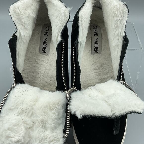 Steve Madden Women’s Caliber Suede Wedge Bootie Black Size 6M - Picture 6 of 10